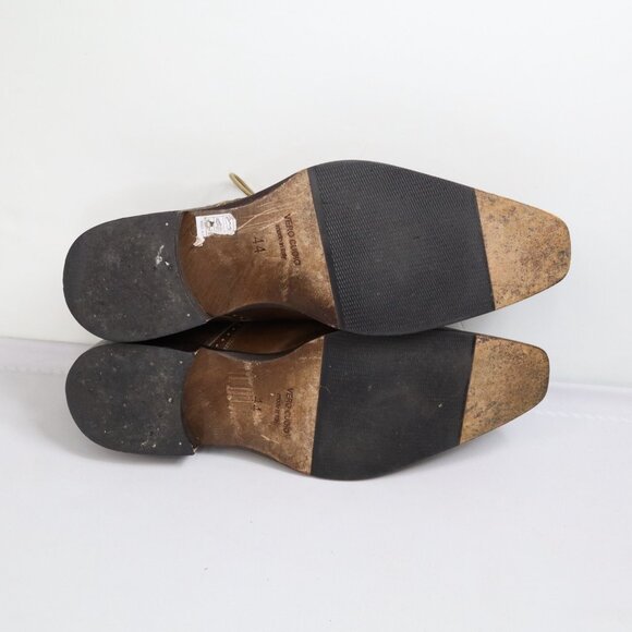 Passo Per Passo Brogues Leather Hand Made Italy Shoes Size 44 Wingtip Oxford - Picture 9 of 11